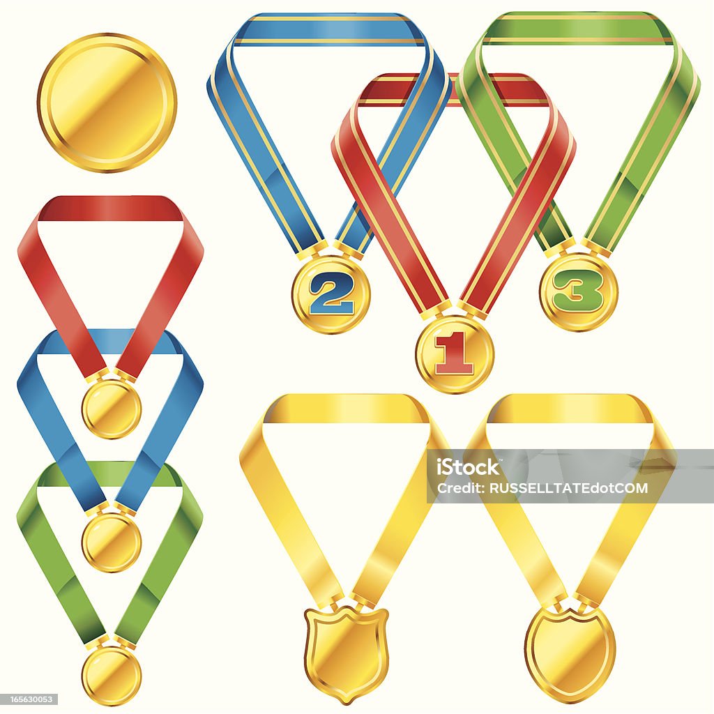 Interconnesse medaglie - arte vettoriale royalty-free di Assicurazione