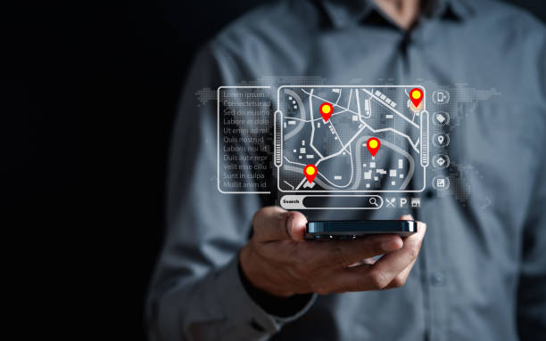 istock Businessman using smartphone searching world map with location point, GPS app, Destination travel maps and find places in the online system, searching by satellite system. 1656300689