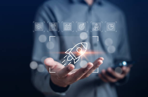 istock Business Growth Fasting with rocket start up, accelerate towards your goals, rapid startup momentum. sights are set on achieving success, forward with determination and innovation 1656300691