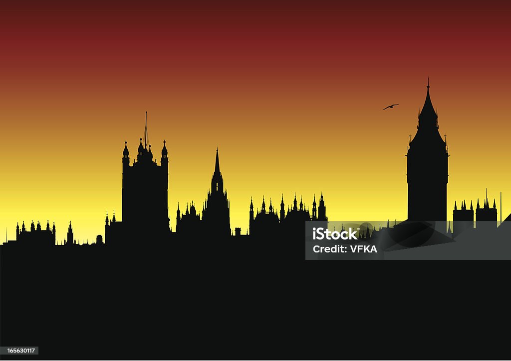Casas do Parlamento e Big Ben - Royalty-free Abadia de Westminster arte vetorial