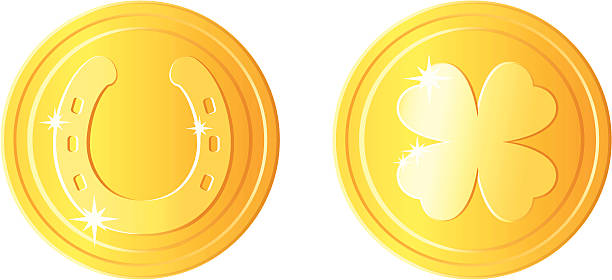 St Patricks day coins vector art illustration