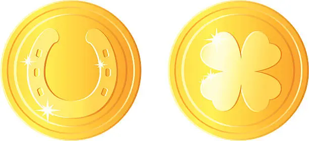 Vector illustration of St Patricks day coins