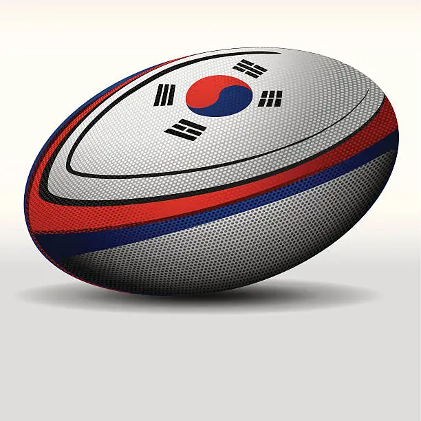 Vector illustration of Rugby ball-Korea