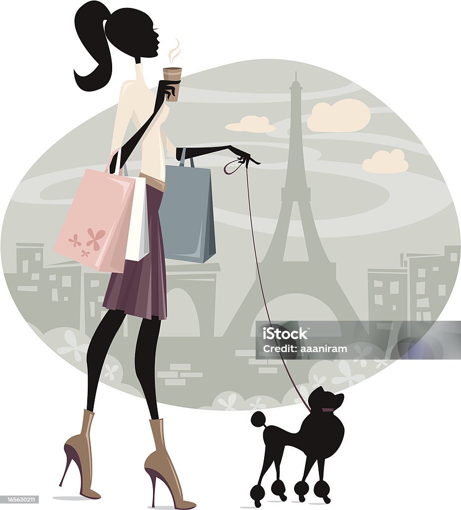 Shopping in Paris - Lizenzfrei Frauen Vektorgrafik