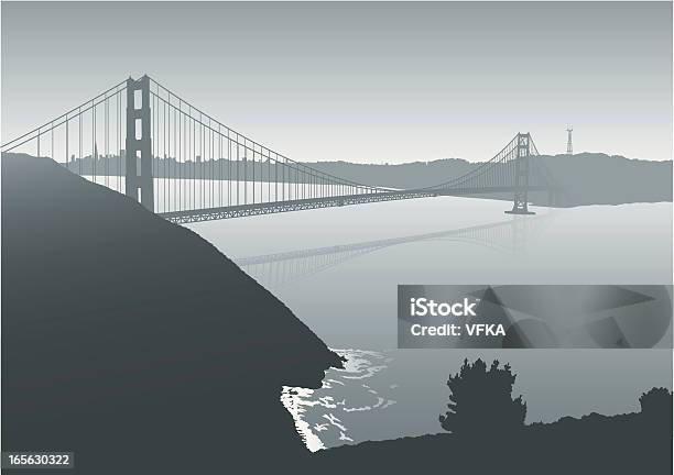 Golden Gate Bridge Vecteurs libres de droits et plus d'images vectorielles de Golden Gate Bridge - Golden Gate Bridge, San Francisco - Californie, Horizon urbain