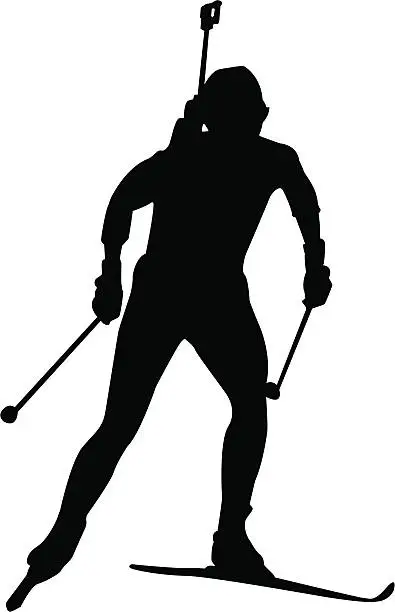 Vector illustration of Biathlon competitor