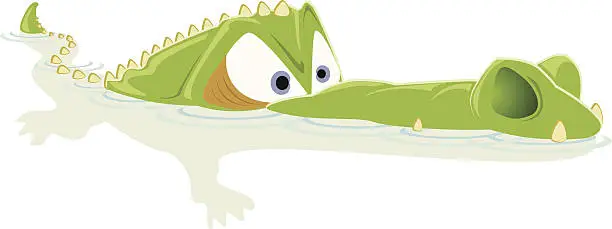 Vector illustration of Crocodile in pastel shades