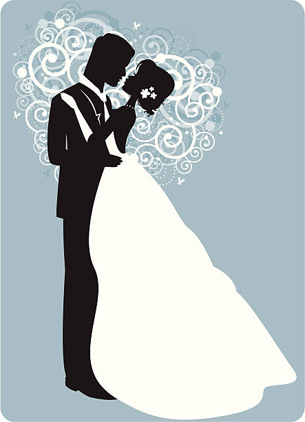 ilustrações de stock, clip art, desenhos animados e ícones de primeira dança - wedding bride wedding reception silhouette