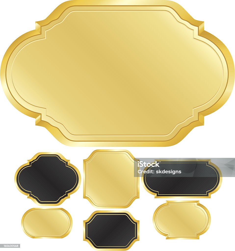 Conjunto de sinais de elementos de Design de ouro e preto - Royalty-free Certidão arte vetorial