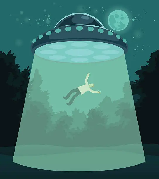 Vector illustration of Alien Abduction