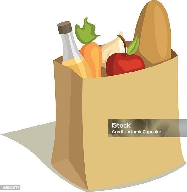 ペーパーバッグのスーパーフード - スーパーマーケットのベクターアート素材や画像を多数ご用意 - スーパーマーケット, バッグ, リンゴ