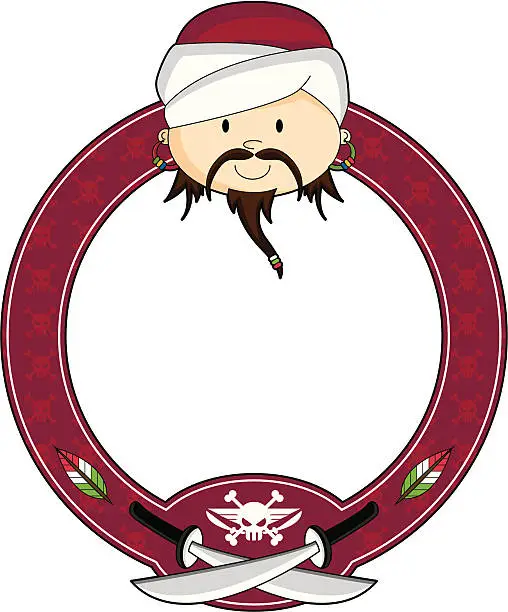 Vector illustration of Arabian Pirate Frame