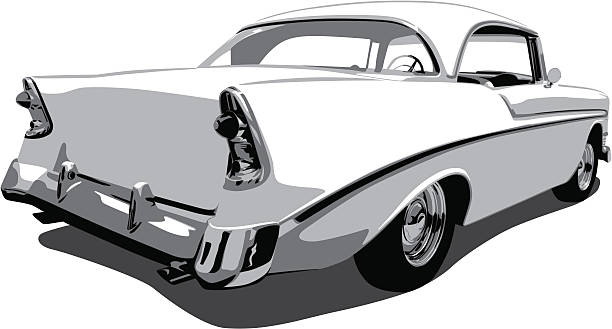 ilustraciones, imágenes clip art, dibujos animados e iconos de stock de vector chevrolet automóvil desde la década de 1950 - chevrolet