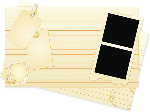 картотечная карточка набор - index card paper clip paper blank stock illustrations