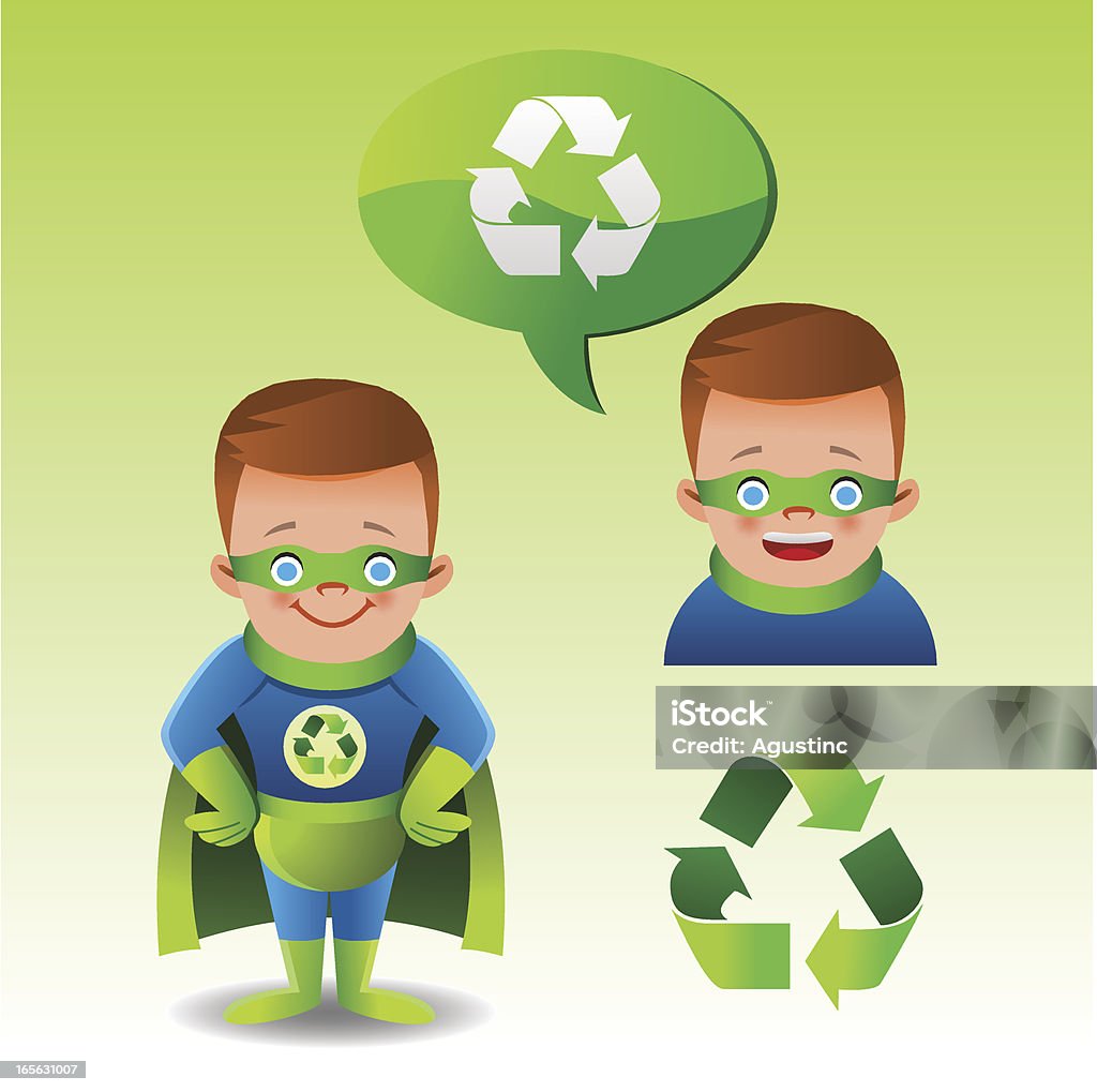 Recycling super kid - Lizenzfrei Recycling Vektorgrafik