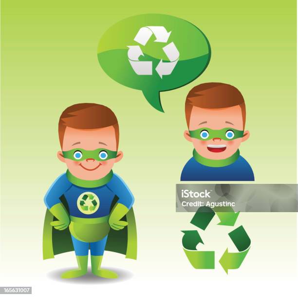 Recycling Super Kid Stock Vektor Art und mehr Bilder von Recycling - Recycling, Kind, Recyclingsymbol