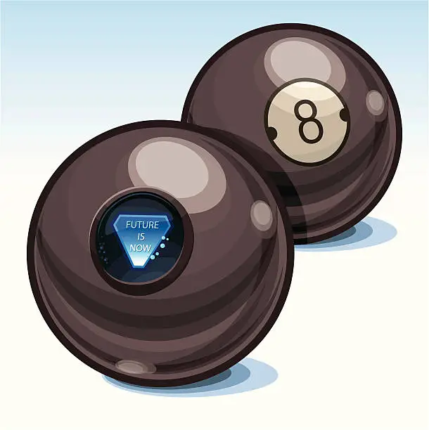 Vector illustration of Predicting 8-Ball