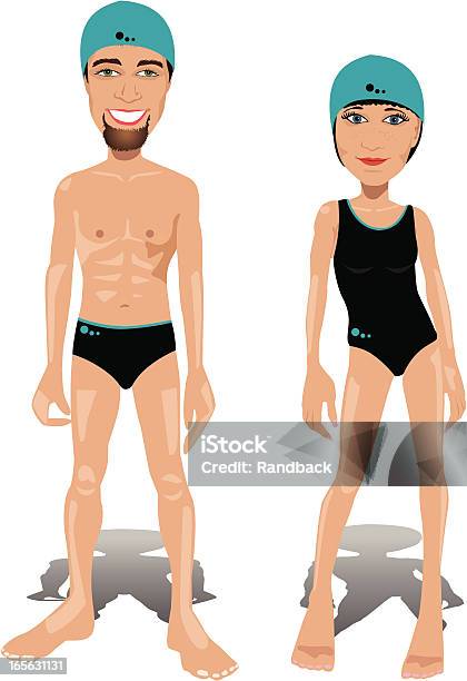Nadadores - Arte vetorial de stock e mais imagens de Adulto - Adulto, Atleta, Casal