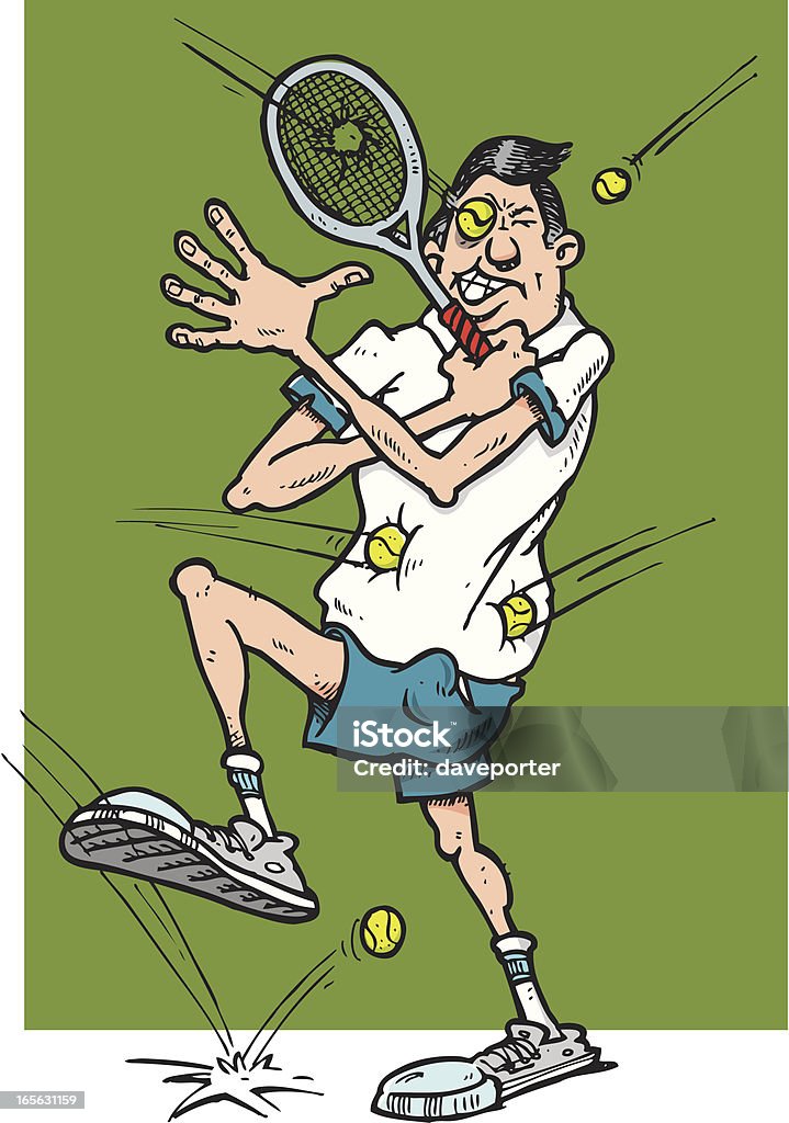 tennis player cartoon of male tennis player Active Lifestyle stock vector