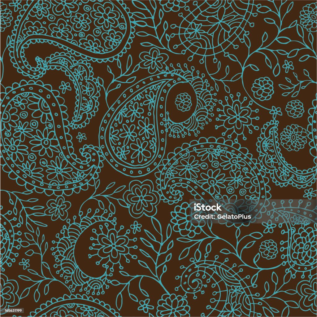 Paisley Seamless Pattern Hand drawn style Paisley pattern. Two colours used only. Antique stock vector