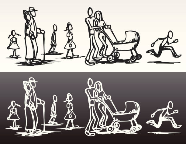 Stick Family Part of a collection of stick figures. Stick families. stick figure dad drawings stock illustrations