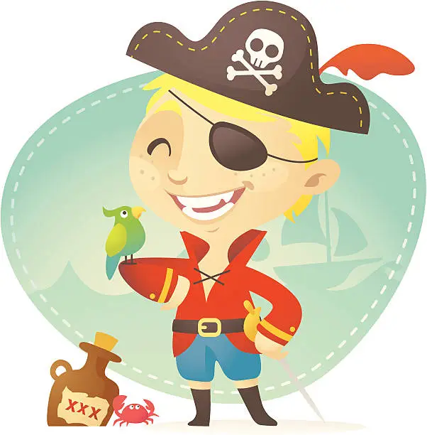 Vector illustration of Pirate Kid