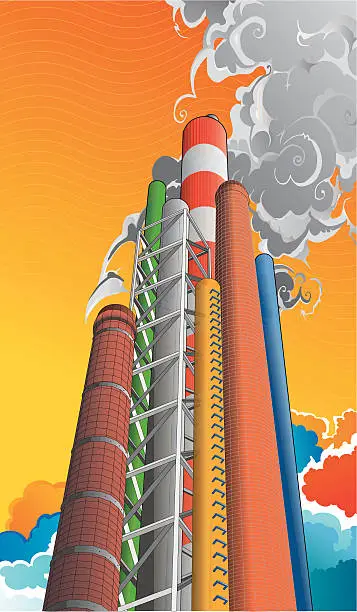 Vector illustration of smoke stack