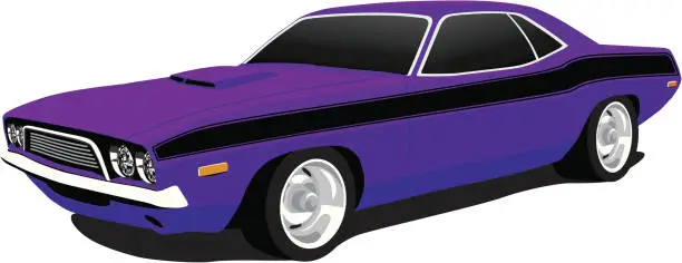 Vector illustration of Dodge Challenger from 1973