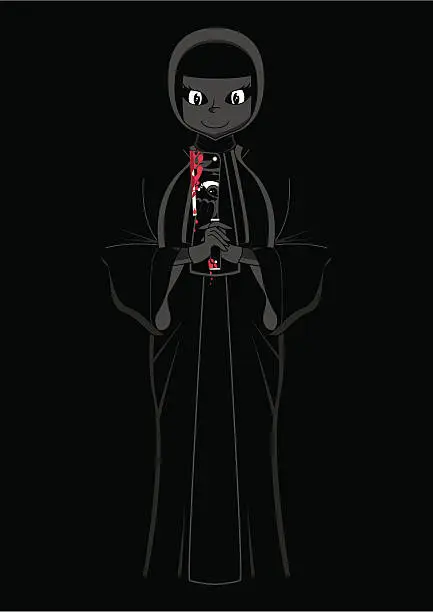 Vector illustration of Evil Nun with Meat Cleaver