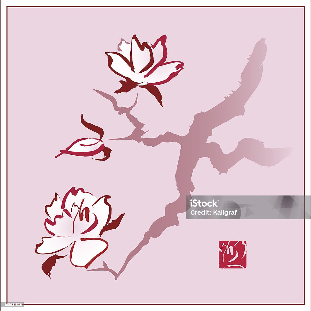 Magnolia/Cherry Blossom Branch - Lizenzfrei Ast - Pflanzenbestandteil Vektorgrafik
