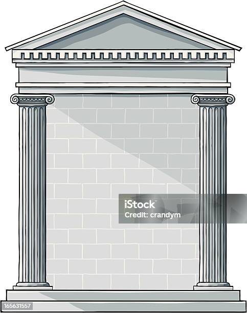 Классический Греческий Здание — стоковая векторная графика и другие изображения на тему Греция - Греция, Древнегреческий, Колонна