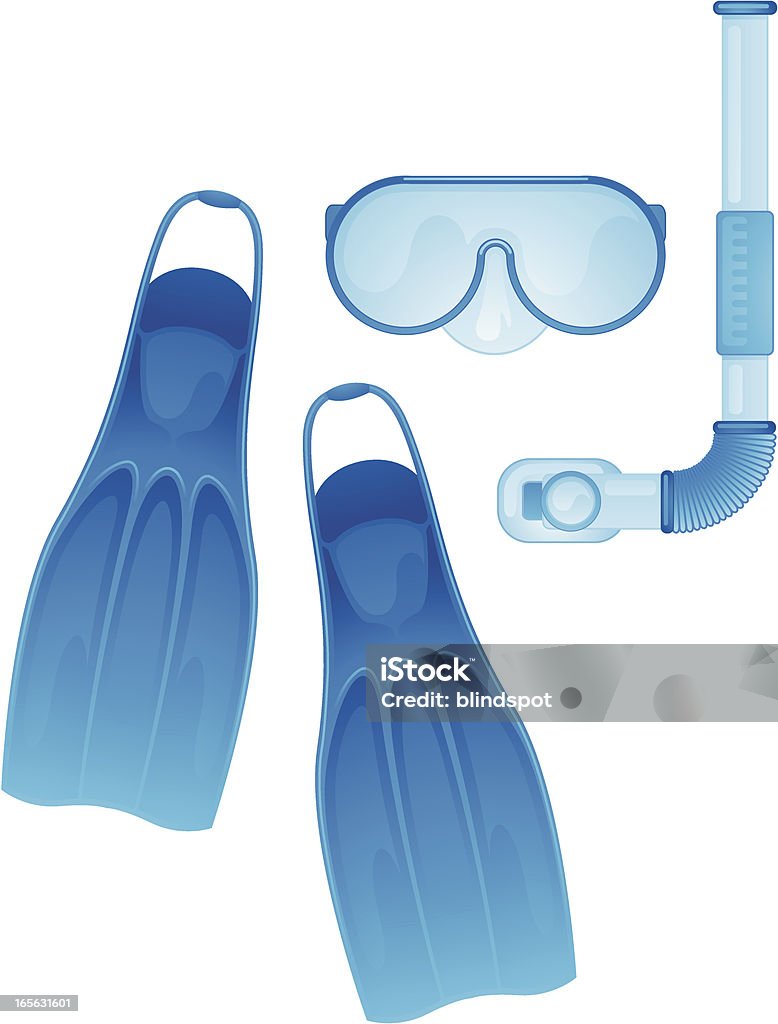 Equipo de buceo con esnórquel - arte vectorial de Gafas de natación libre de derechos