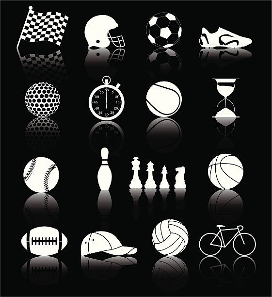 ilustrações, clipart, desenhos animados e ícones de esporte ícones - 5 - tennis ball american football football