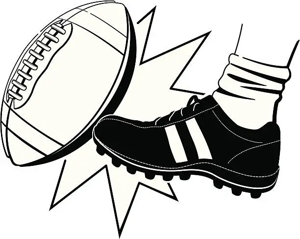 Vector illustration of Football Kickoff BW