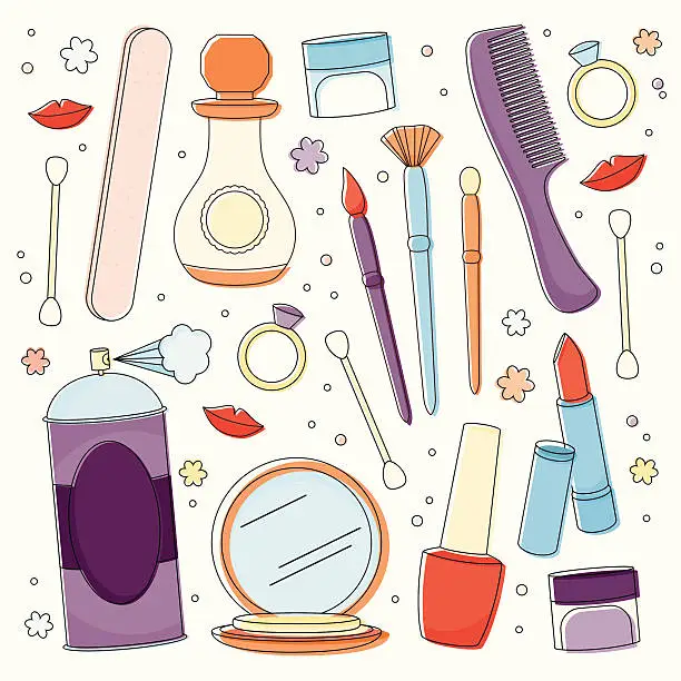 Vector illustration of Beauty Supplies