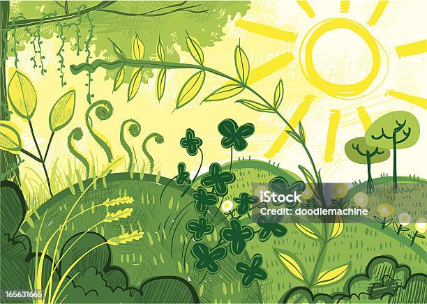 Garden Abstract Stock Illustration - Download Image Now - Fiddleheads, Abstract, Bush