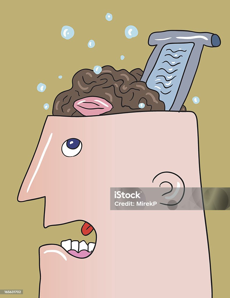 Dirty mind brainwashing Man has his dirty mind brainwashed. Adult Student stock vector