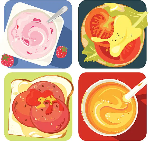 Vector illustration of Beautiful Breakfasts