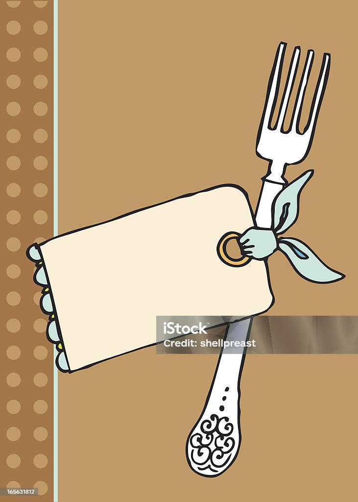 Fourchette avec plaque - clipart vectoriel de Cartoon libre de droits