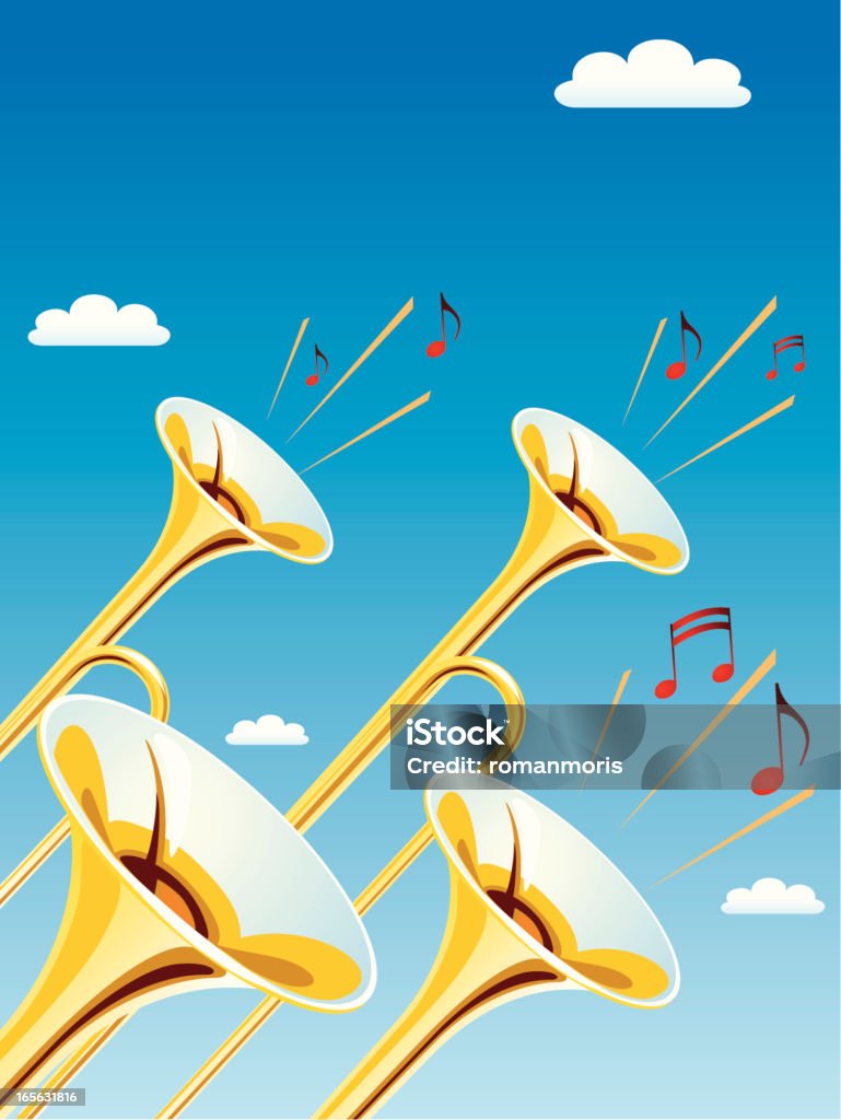 Fanfarria Trumpets - arte vectorial de Brass Band libre de derechos