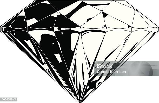 다이아몬드 측면 뷰 Bw 다이아몬드에 대한 스톡 벡터 아트 및 기타 이미지 - 다이아몬드, 흑백, 0명