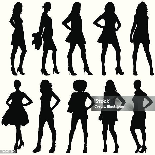 Fashionable Women Silhouettes Stock Illustration - Download Image Now - Fashion, Women, Fashion Model