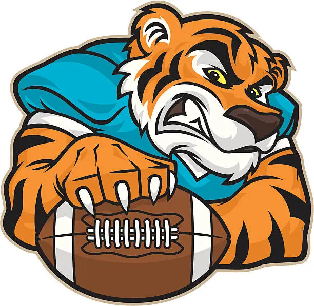 Vector illustration of Tiger Football Mascot