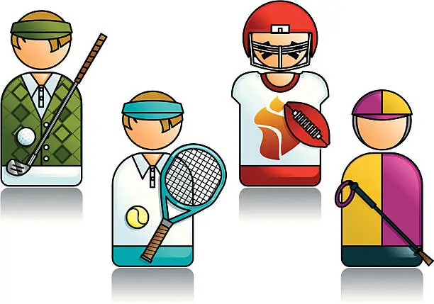 Vector illustration of Professions Series with Various Sports People