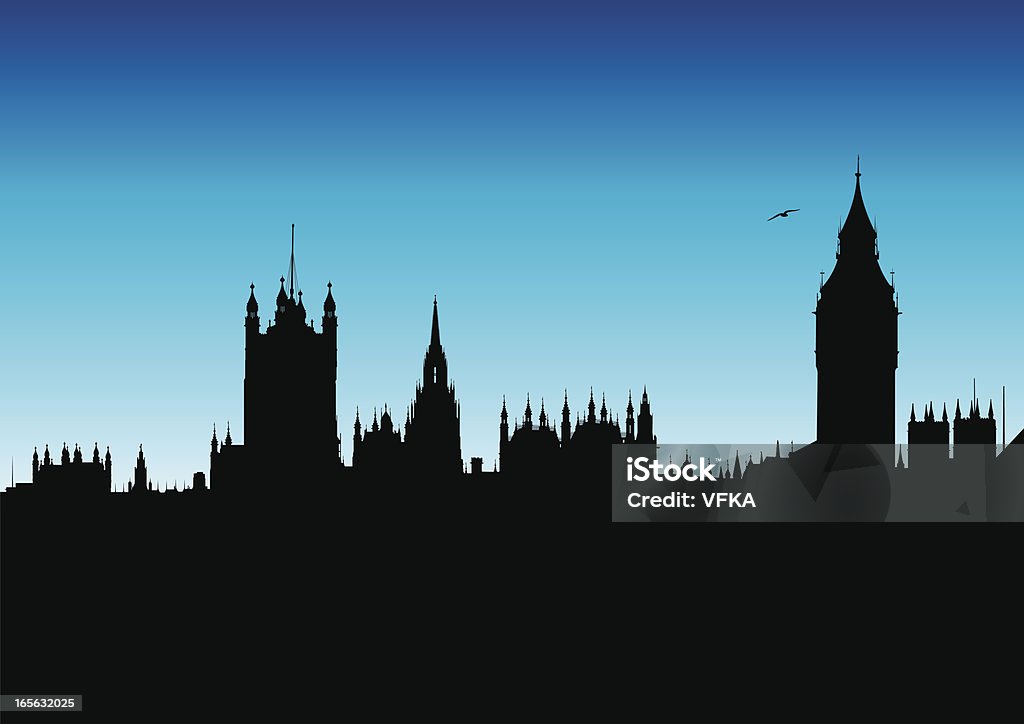 Domy Parlamentu i Big Ben - Grafika wektorowa royalty-free (Parlament w Londynie)