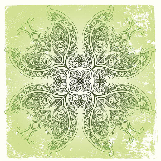 아일랜드 만다라 - celtic culture cross cross shape mandala stock illustrations