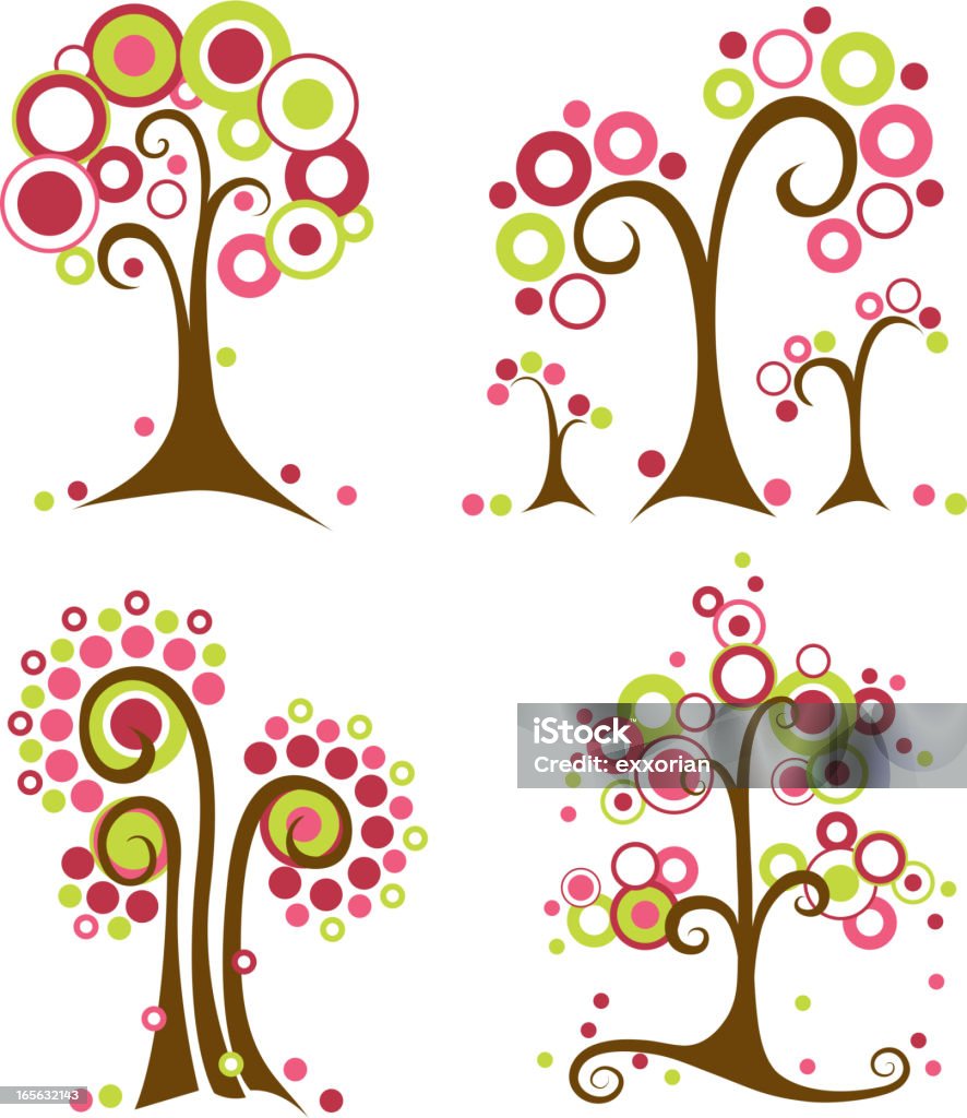 Tree Vector Circle Circle Tree Stock Illustration - Download Image Now - Abstract, Aging ...