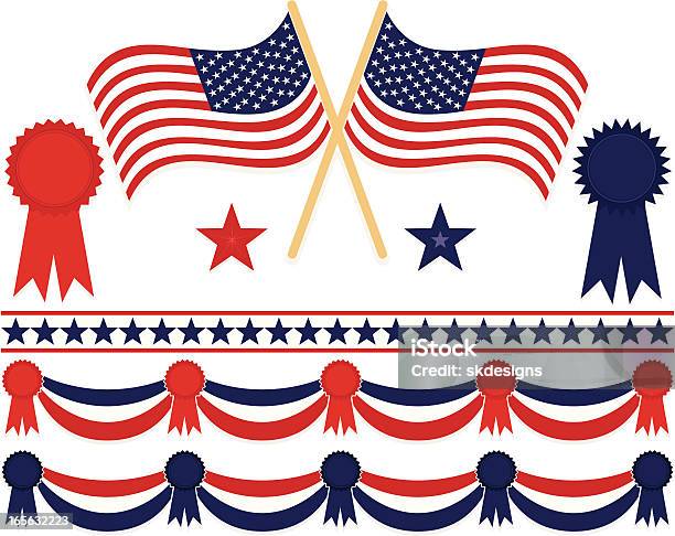 7 월 4일 애국심 세트 포석 엠블럼 스타즈 하일랜드 섀시 1위에 대한 스톡 벡터 아트 및 기타 이미지 - 1위, 2 위-상 종류, 3위