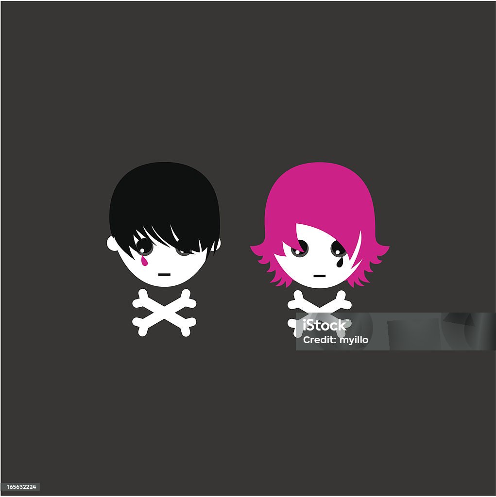 Skull teens Lack of love. Emo skulls. Please see some similar pictures in my lightboxs: Emo stock vector