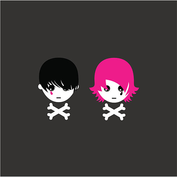 Skull teens Lack of love. Emo skulls. Please see some similar pictures in my lightboxs: emo stock illustrations